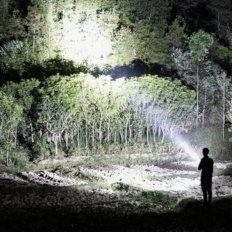 Lanterna Profesionala cu Trepied, Raza de actiune 800 M, 4 moduri de iluminare, Functie Powerbank