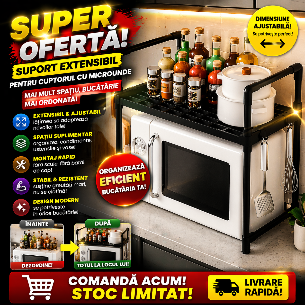 Etajera Bucatarie pentru Cuptor Microunde