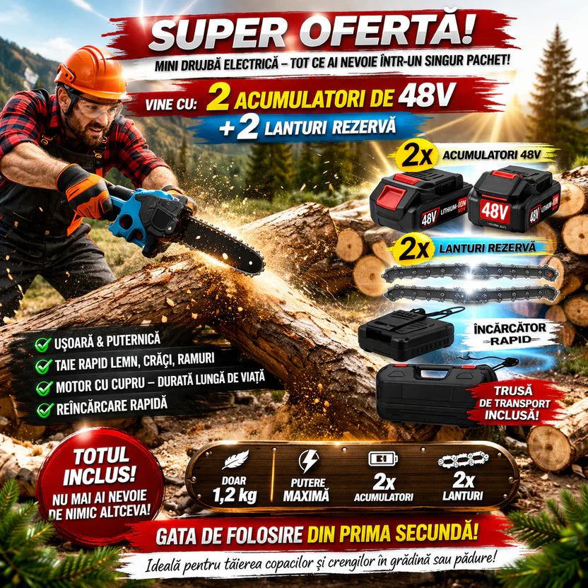 Mini Drujba Electrica cu Lant, 1 Acumulator 48V
