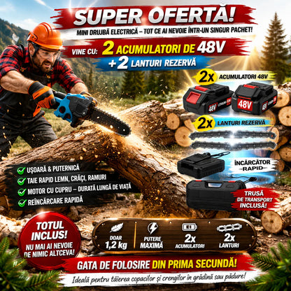 Mini Drujba Electrica cu Lant, 1 Acumulator 48V