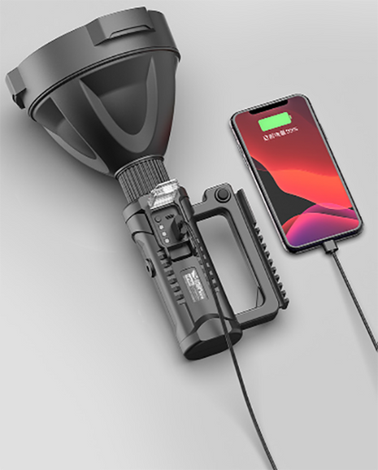 Lanterna Profesionala cu Trepied, Raza de actiune 800 M, 4 moduri de iluminare, Functie Powerbank