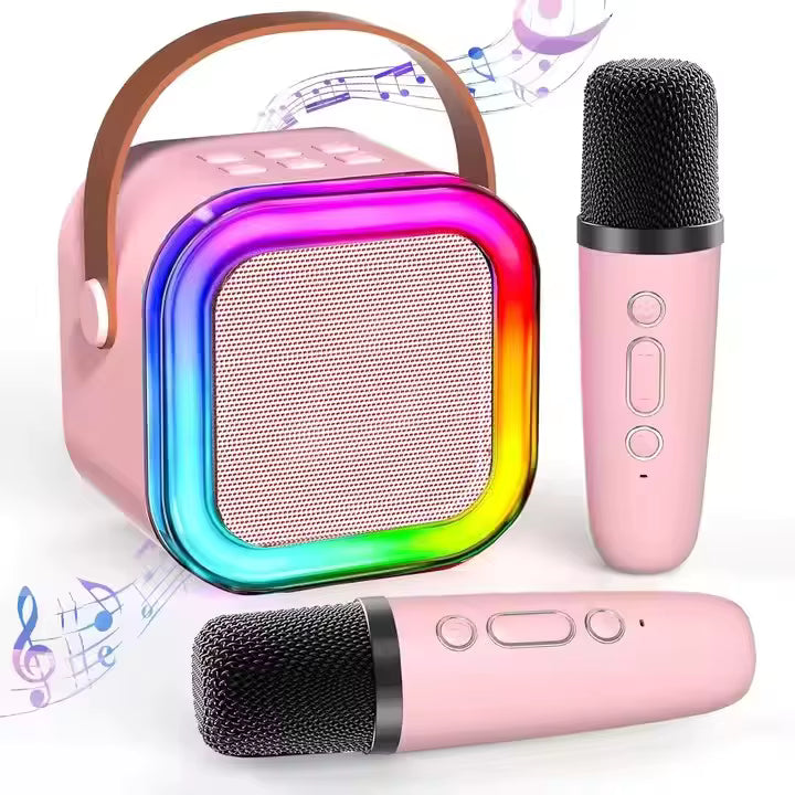 Set Boxa Karaoke cu 2 Microfoane Wireless, Bluetooth