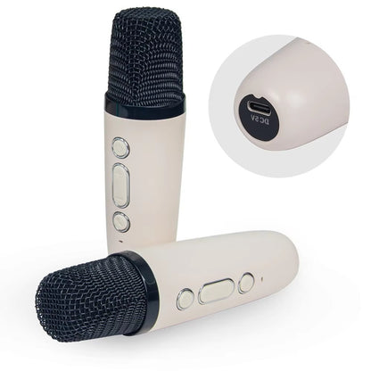 Set Boxa Karaoke cu 2 Microfoane Wireless, Bluetooth