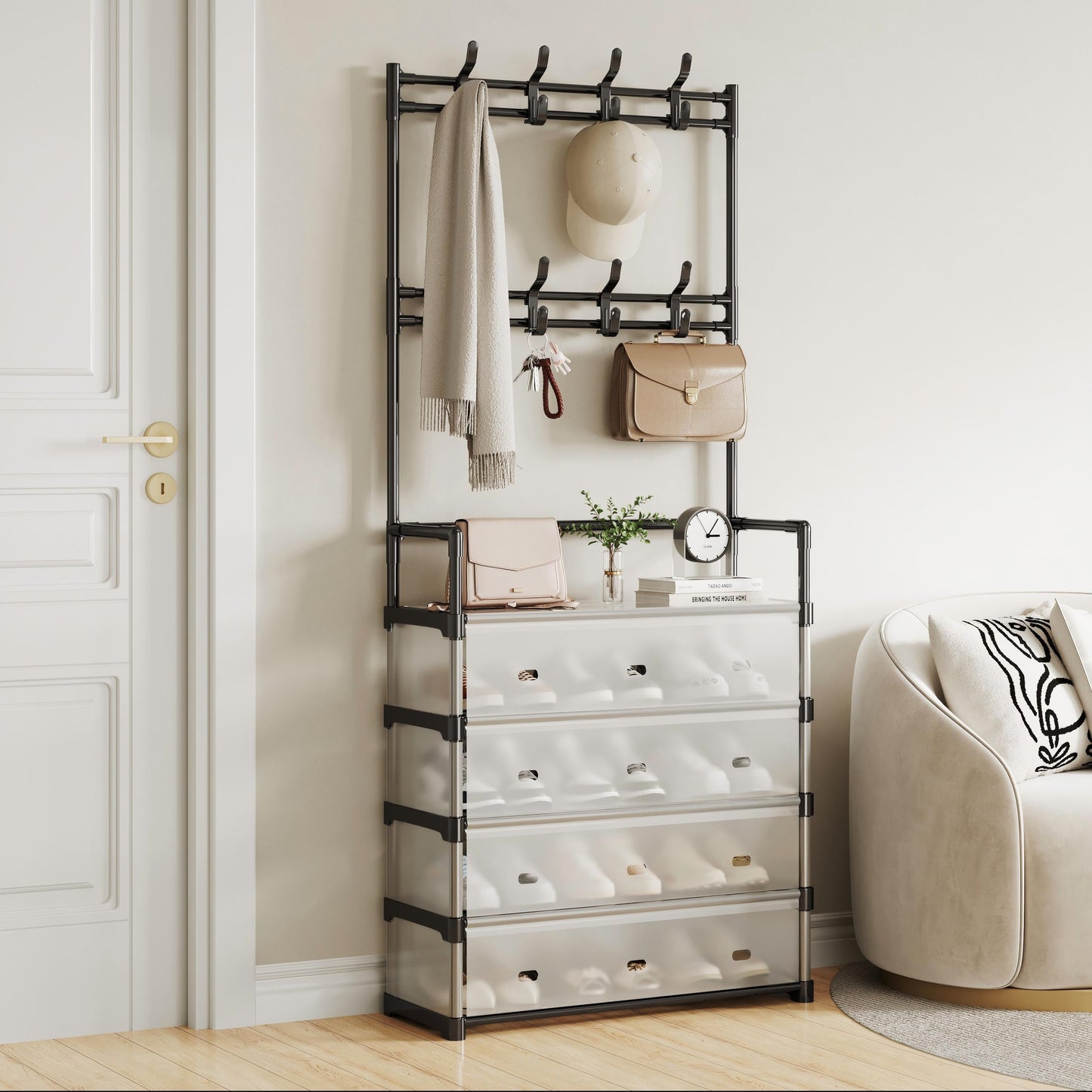 Pantofar + Cuier Metalic - 5 Rafturi