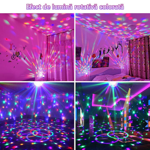 Bec rotativ LED Multicolor 3W + Adaptor pentru priza