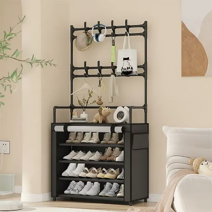 Pantofar + Cuier Metalic - 5 Rafturi si Husa anti-praf