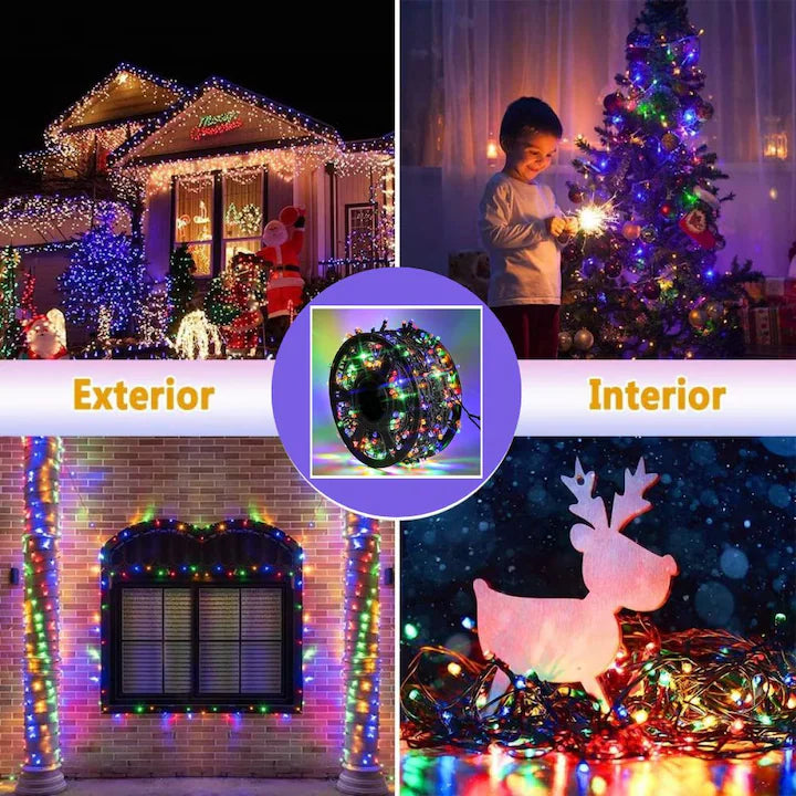 OFERTA 1+1 GRATIS Instalatie De Craciun Tip Rola 100 M, 8 Jocuri De Lumini, Interior/ Exterior